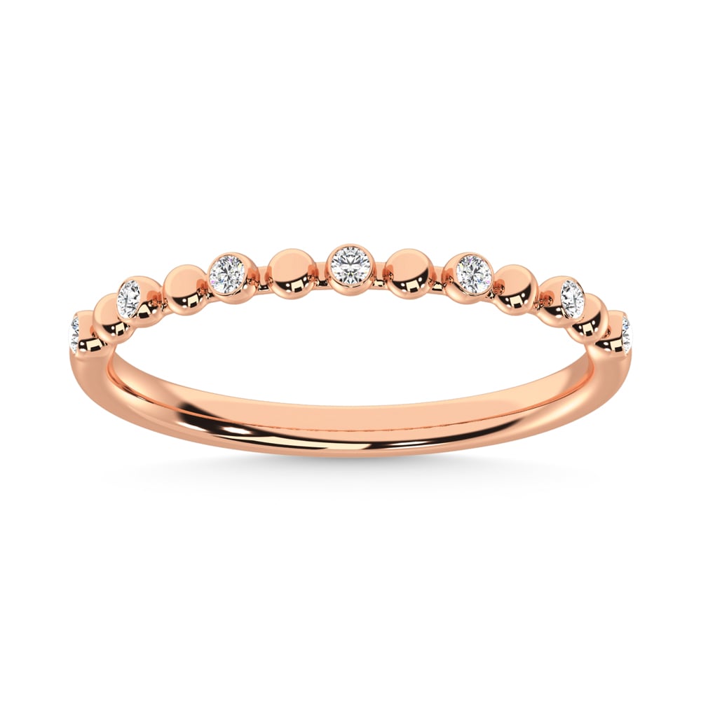 14K Rose Gold 1/10 Ct.Tw. Diamond Stackable Band