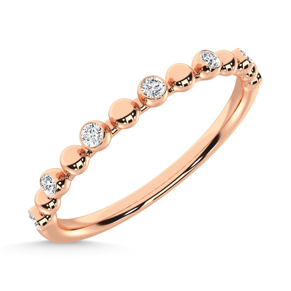 14K Rose Gold 1/10 Ct.Tw. Diamond Stackable Band