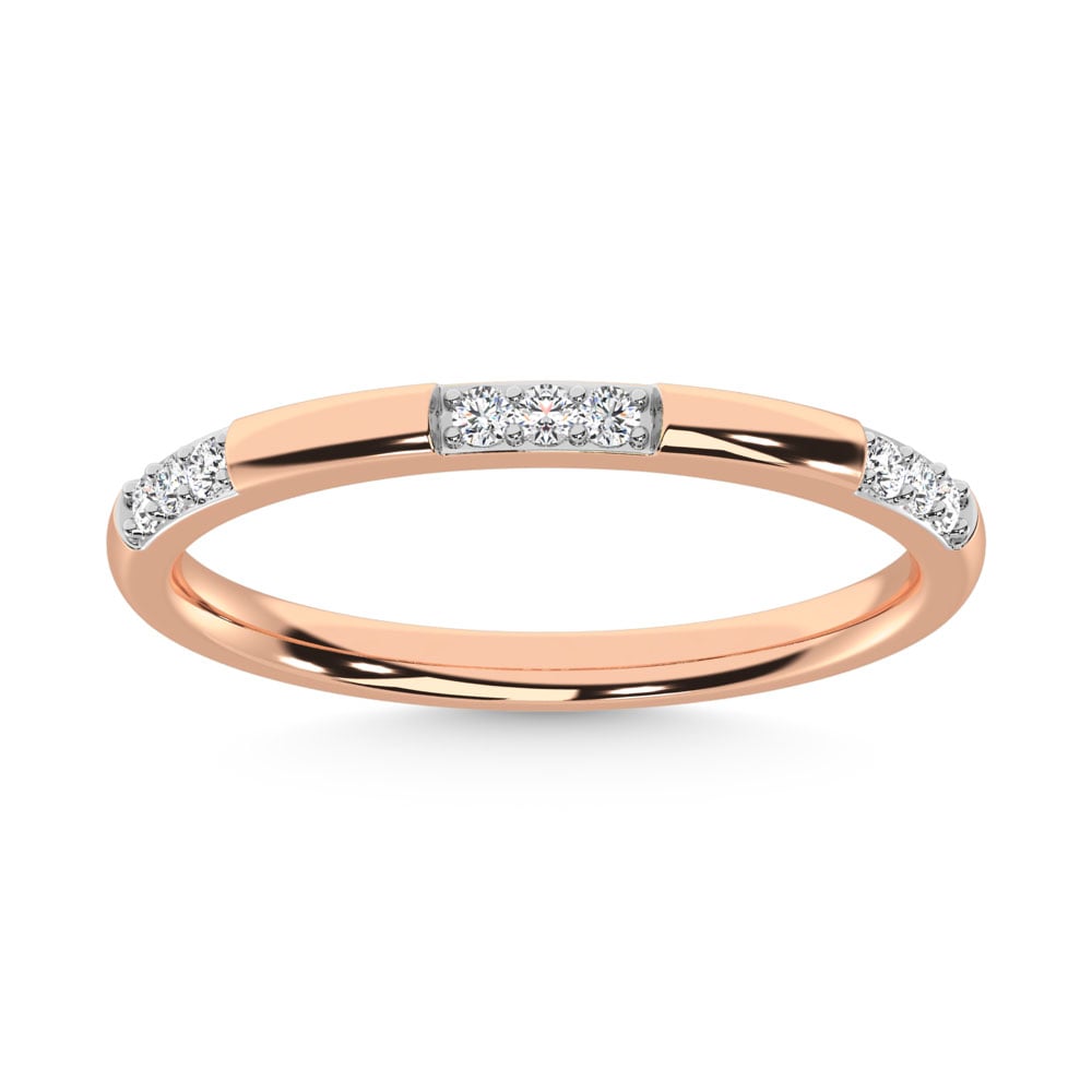 14K Rose Gold Diamond 1/10 Ct.Tw. Stackable Band