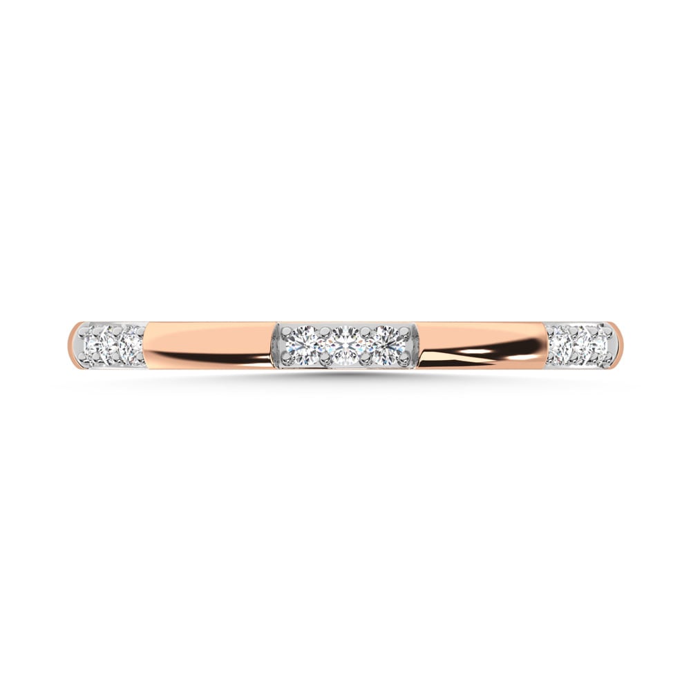 14K Rose Gold Diamond 1/10 Ct.Tw. Stackable Band