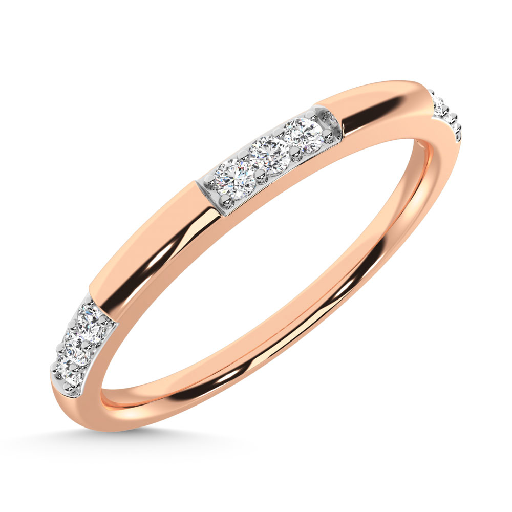 14K Rose Gold Diamond 1/10 Ct.Tw. Stackable Band