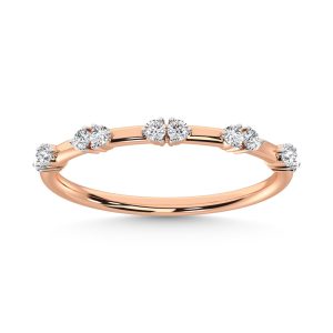 14K Rose Gold  Diamond 1/6 Ct.Tw. Stackable Band