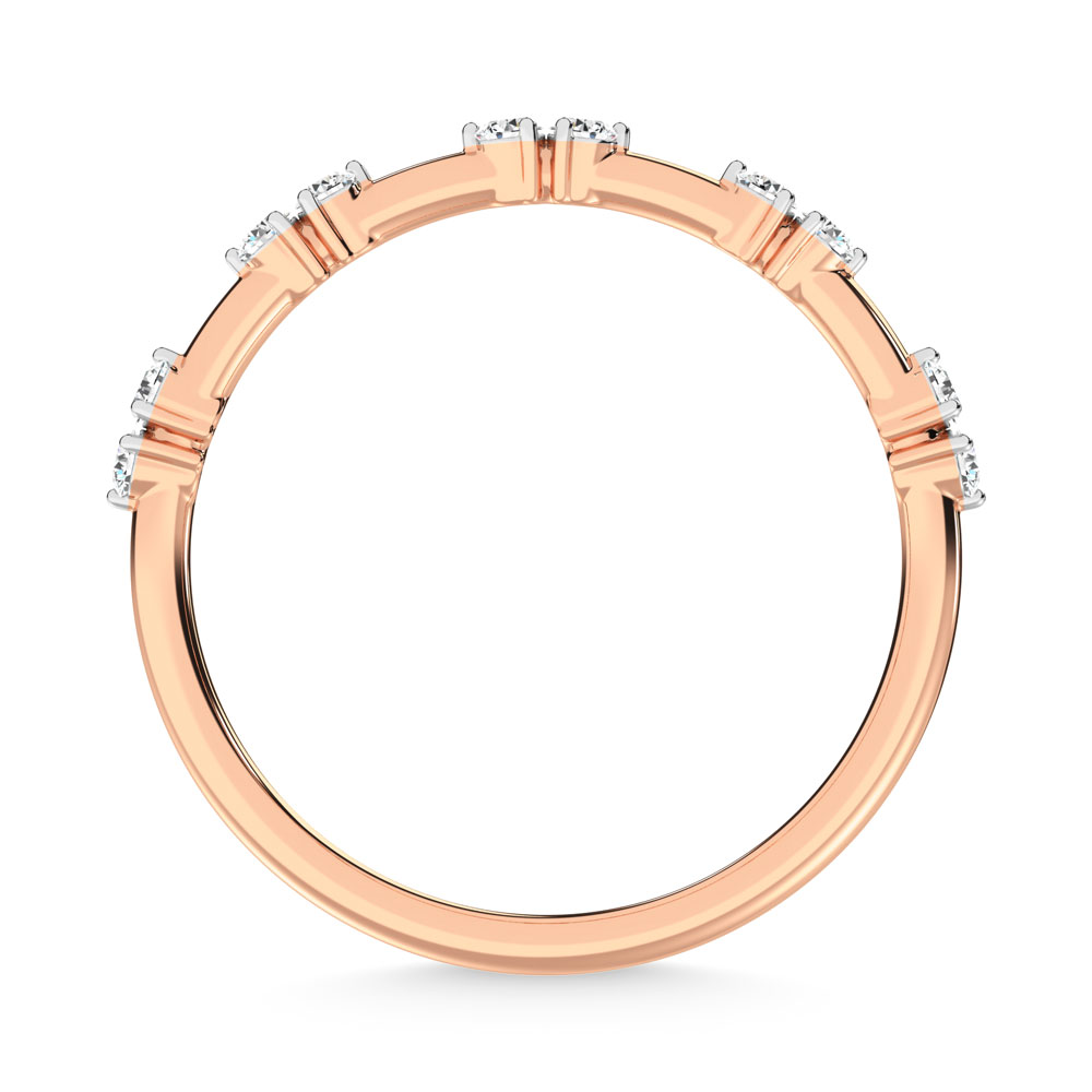14K Rose Gold Diamond 1/6 Ct.Tw. Stackable Band