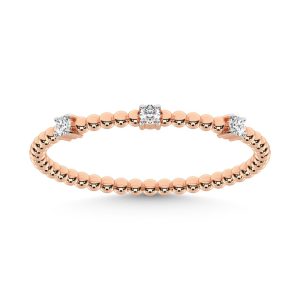 14K Rose Gold  Diamond 1/20 Ct.Tw. Stackable Band