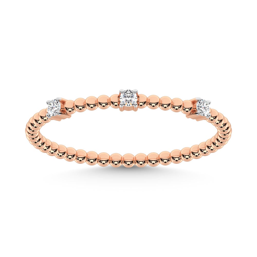 14K Rose Gold Diamond 1/20 Ct.Tw. Stackable Band