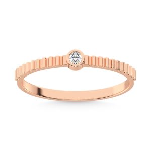 14K Rose Gold  Diamond 1/20 Ct.Tw. Stackable Band