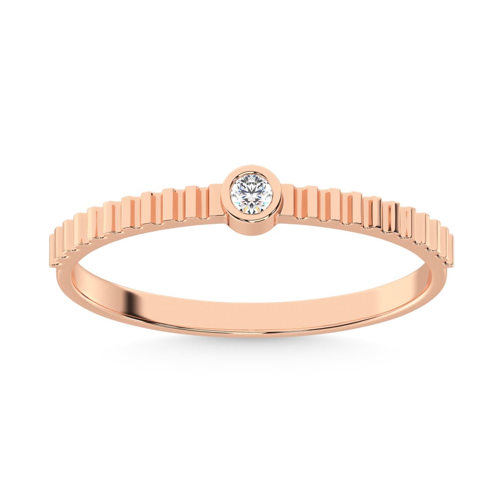 14K Rose Gold Diamond 1/20 Ct.Tw. Stackable Band