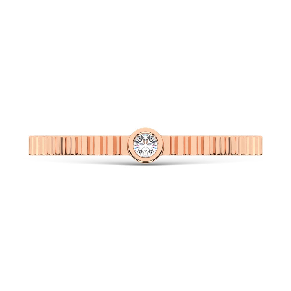14K Rose Gold Diamond 1/20 Ct.Tw. Stackable Band