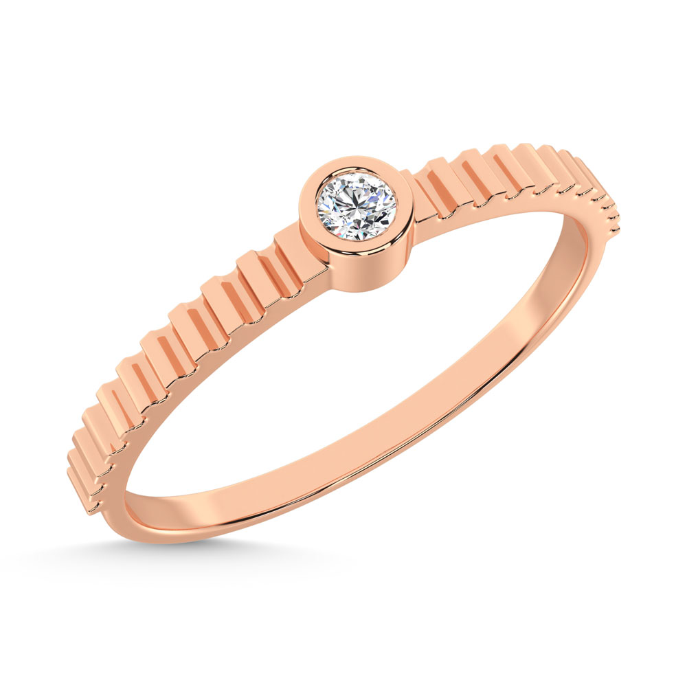 14K Rose Gold Diamond 1/20 Ct.Tw. Stackable Band