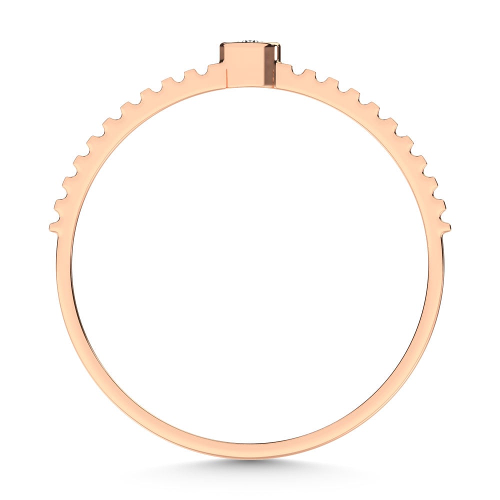 14K Rose Gold Diamond 1/20 Ct.Tw. Stackable Band