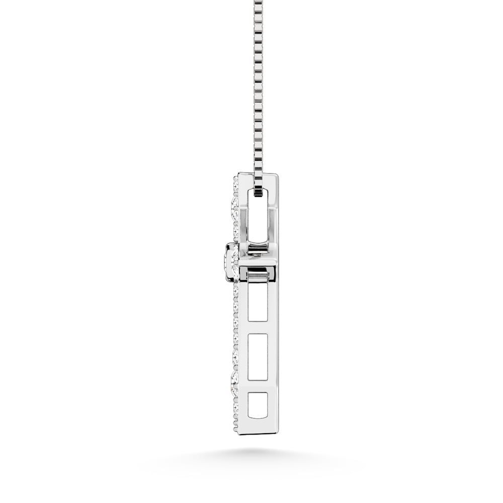 14K White Gold 1/6 Ct.Tw. Diamond Cross Pendant