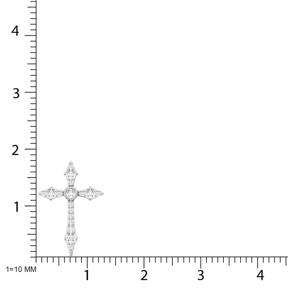 14K White Gold 1/6 Ct.Tw. Diamond Cross Pendant