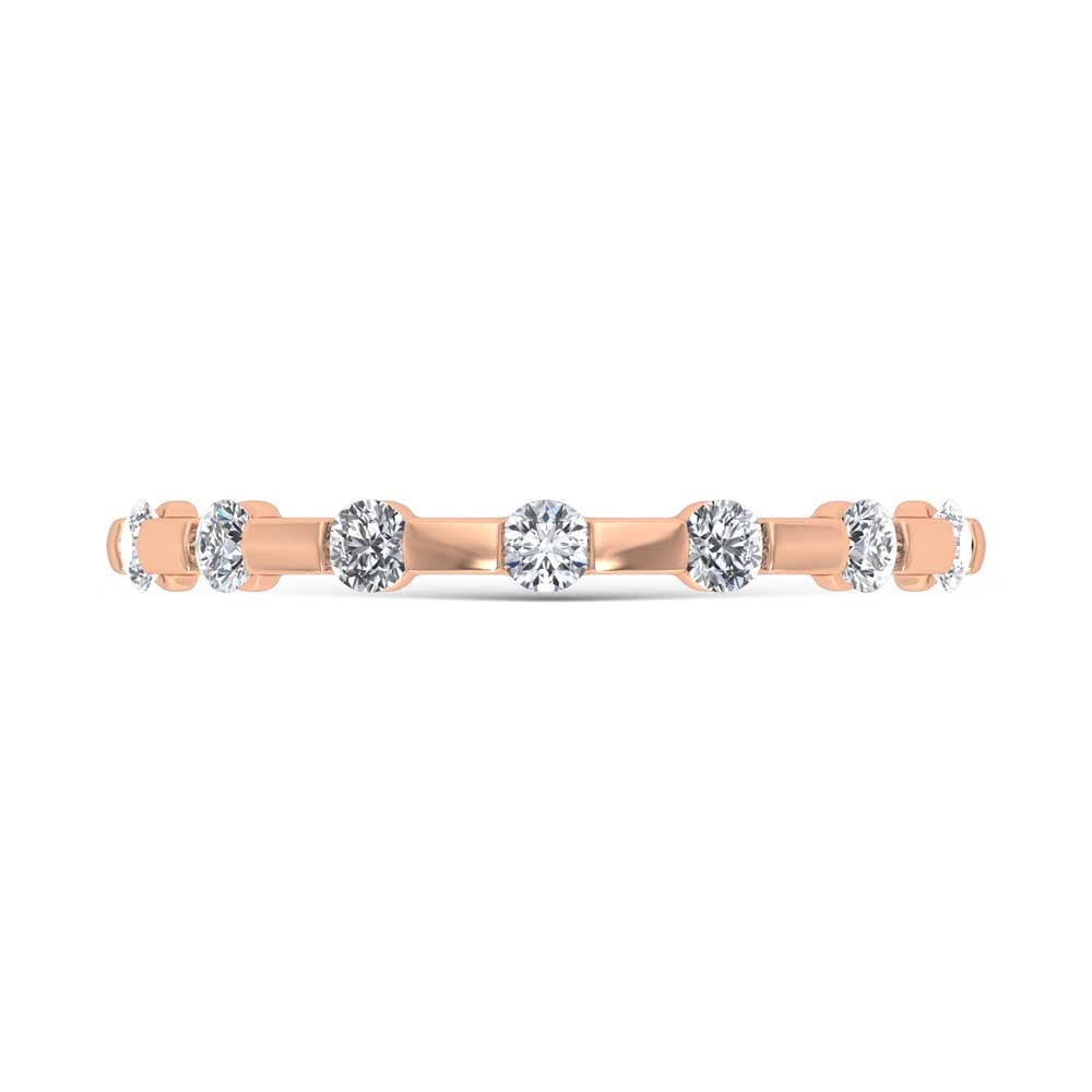 14K Rose Gold Lab Grown Diamond 1/4 Ct.Tw. Stackable Band