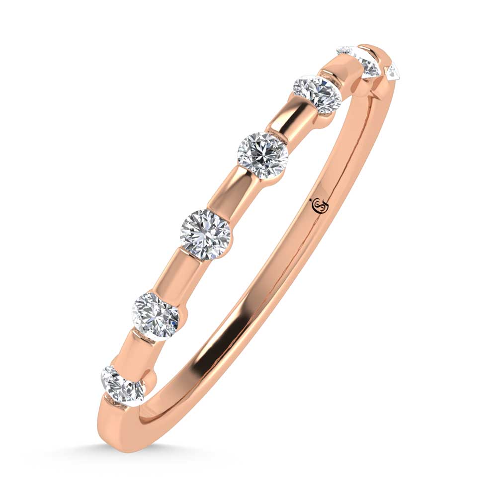 14K Rose Gold Lab Grown Diamond 1/4 Ct.Tw. Stackable Band