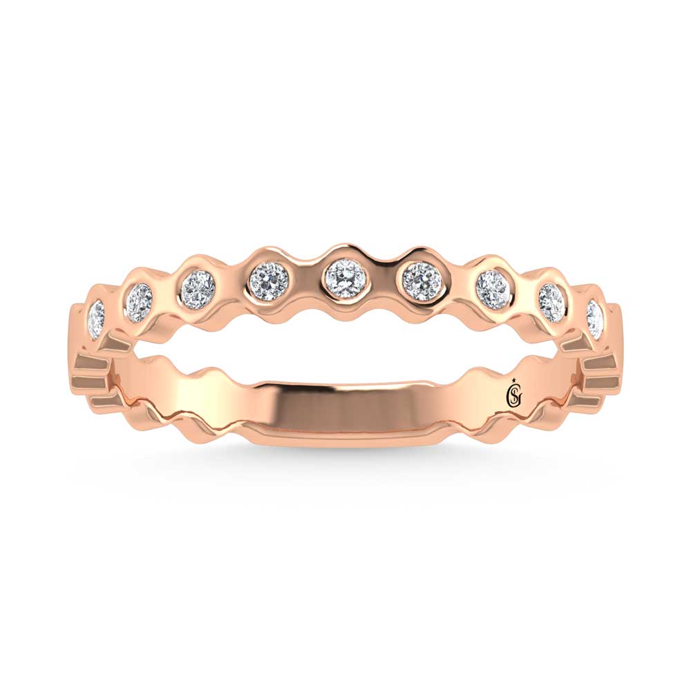 14K Rose Gold Lab Grown Diamond 1/10 Ct.Tw. Stackable Band