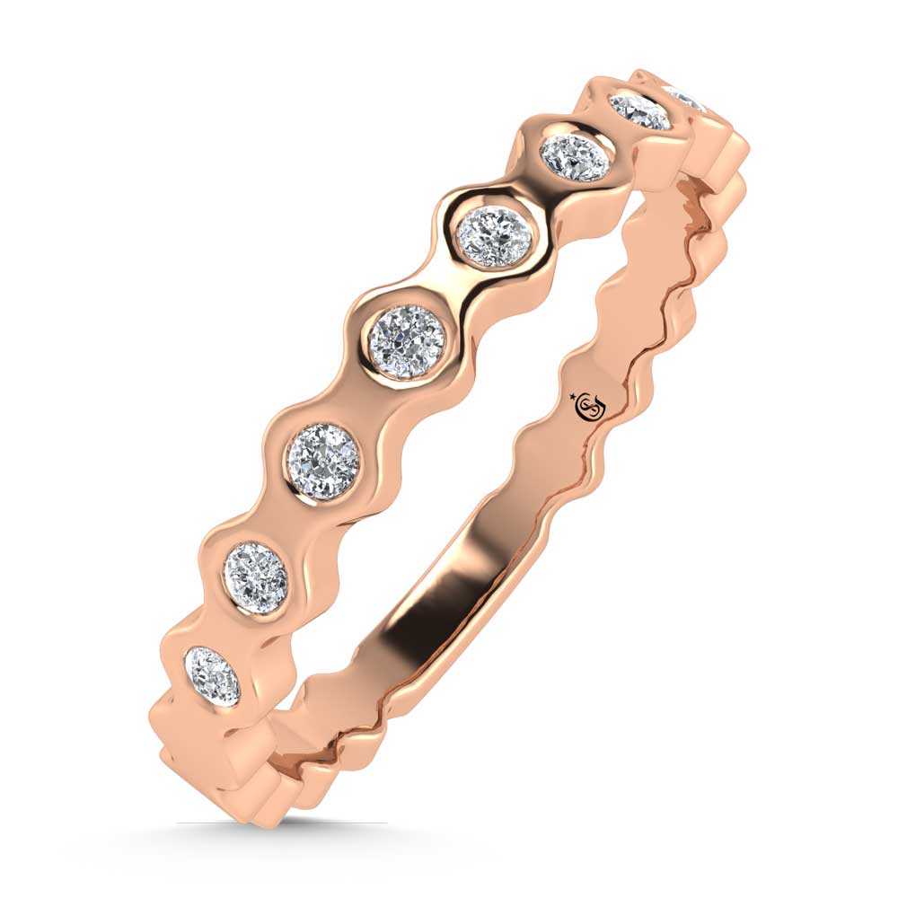 14K Rose Gold Lab Grown Diamond 1/10 Ct.Tw. Stackable Band