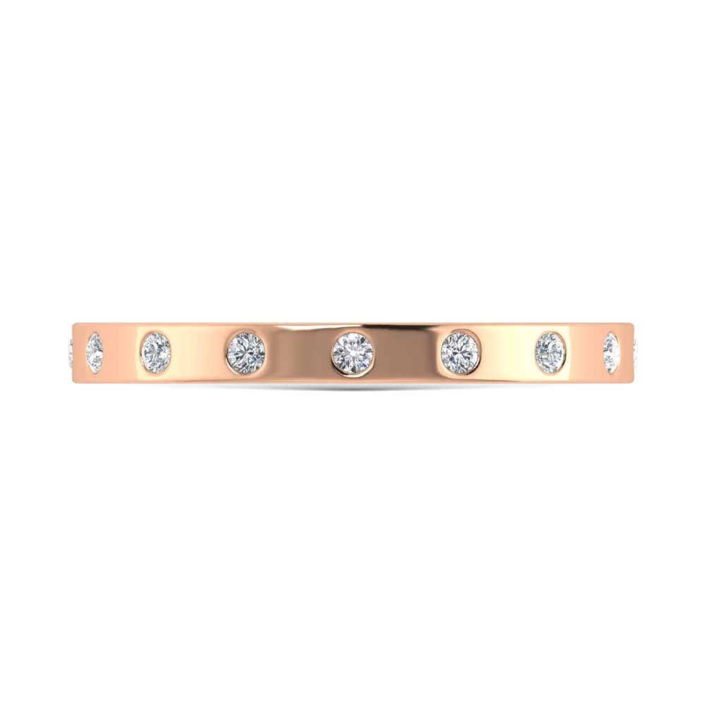 14K Rose Gold Diamond 1/10 Ct.Tw. Stackable Band