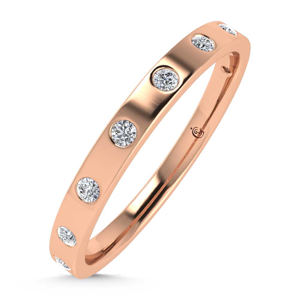 14K Rose Gold Diamond 1/10 Ct.Tw. Stackable Band