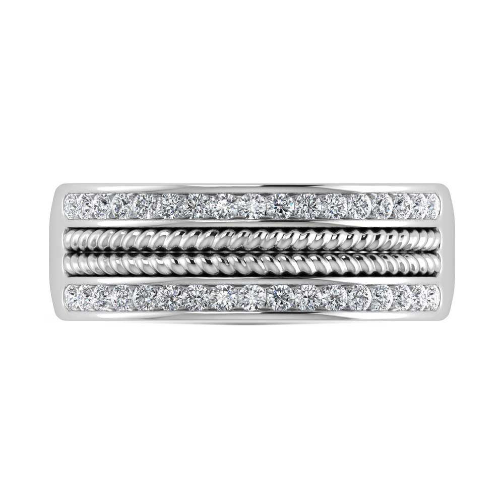 14K White Gold Diamond 1/2 Ct.Tw. Mens Band