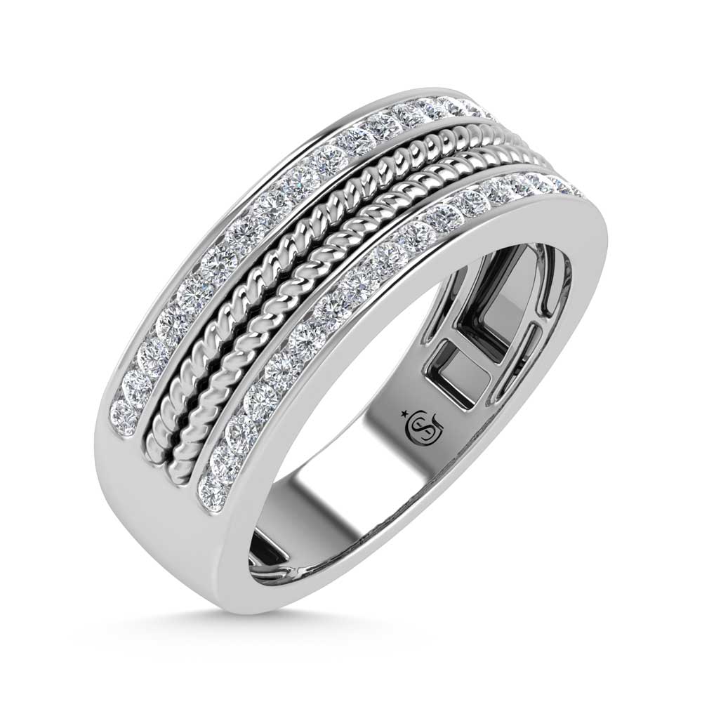 14K White Gold Diamond 1/2 Ct.Tw. Mens Band