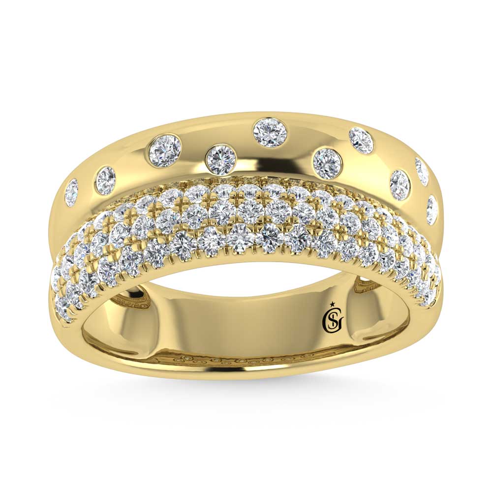 14K Yellow Gold Diamond 5/8 Ct.Tw. Fashion Band