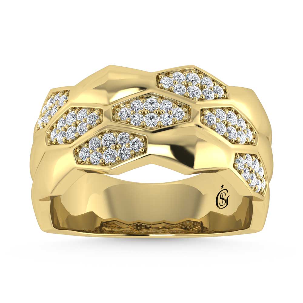 14K Yellow Gold Diamond 1/3 Ct.Tw. Fashion Band