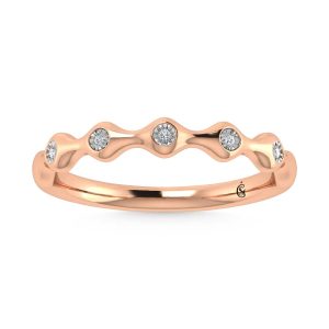 14K Rose Gold  Diamond 1/20 Ct.Tw. Stackable Band