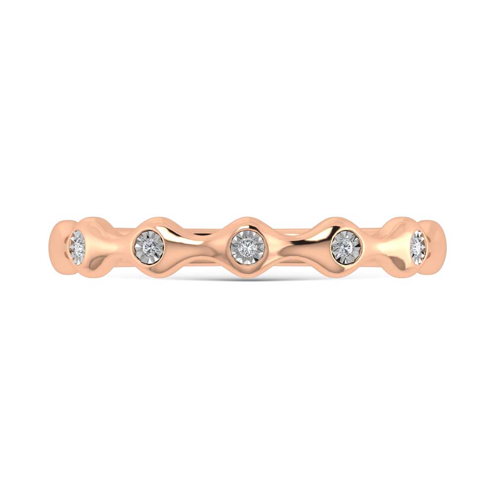 14K Rose Gold Diamond 1/20 Ct.Tw. Stackable Band