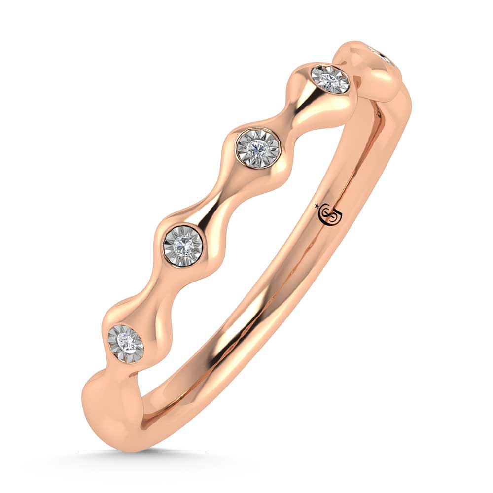 14K Rose Gold Diamond 1/20 Ct.Tw. Stackable Band