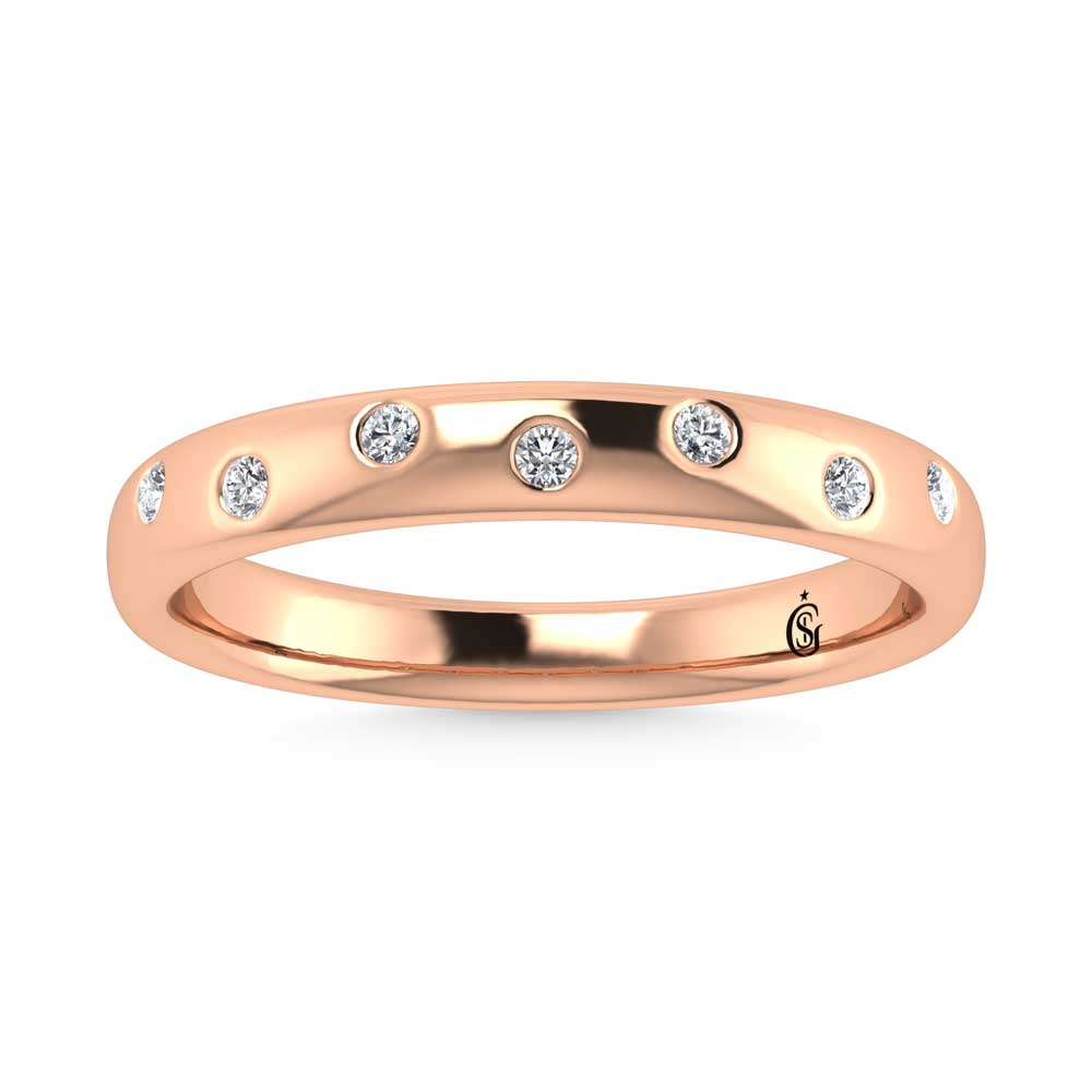 14K Rose Gold Diamond 1/10 Ct.Tw. Stackable Band