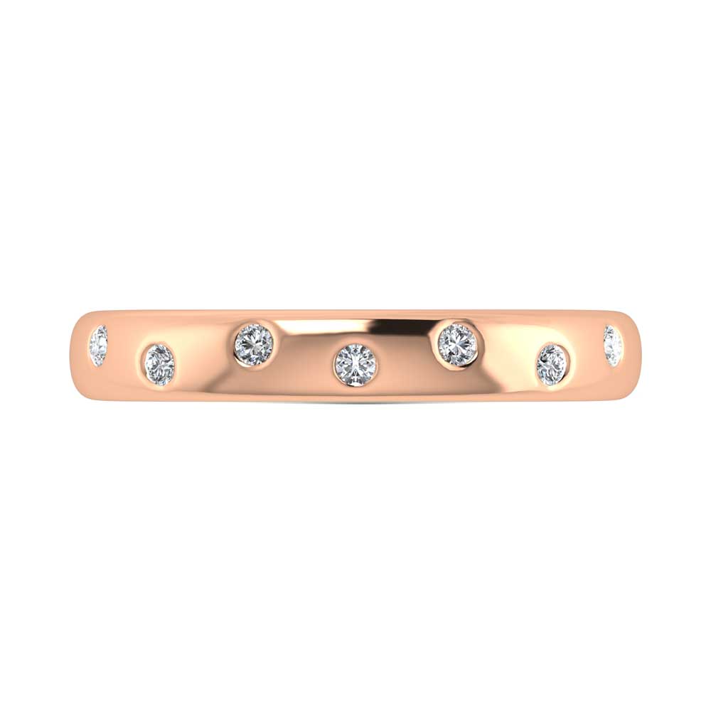 14K Rose Gold Diamond 1/10 Ct.Tw. Stackable Band