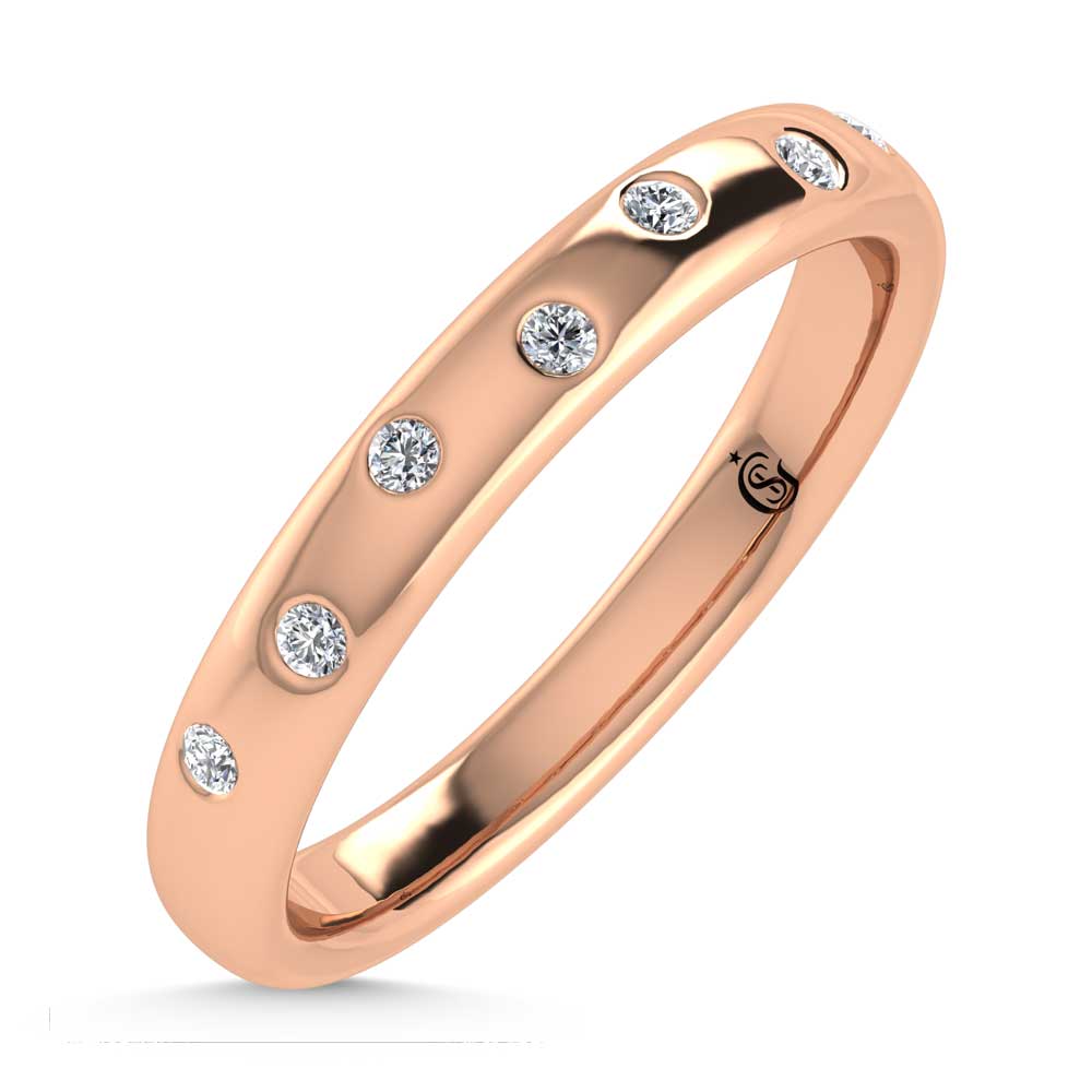 14K Rose Gold Diamond 1/10 Ct.Tw. Stackable Band
