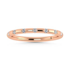 14K Rose Gold  Diamond 1/8 Ct.Tw. Stackable Band