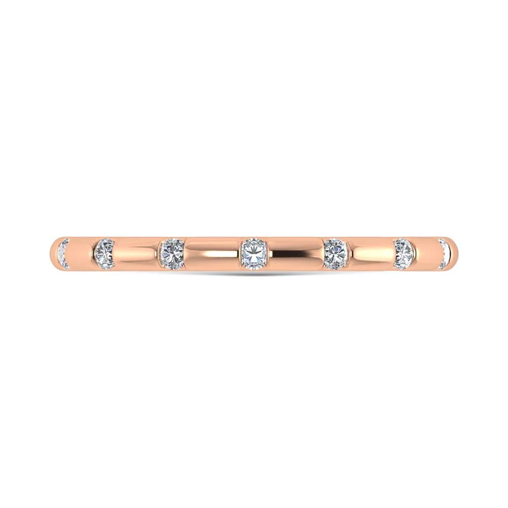14K Rose Gold Diamond 1/8 Ct.Tw. Stackable Band