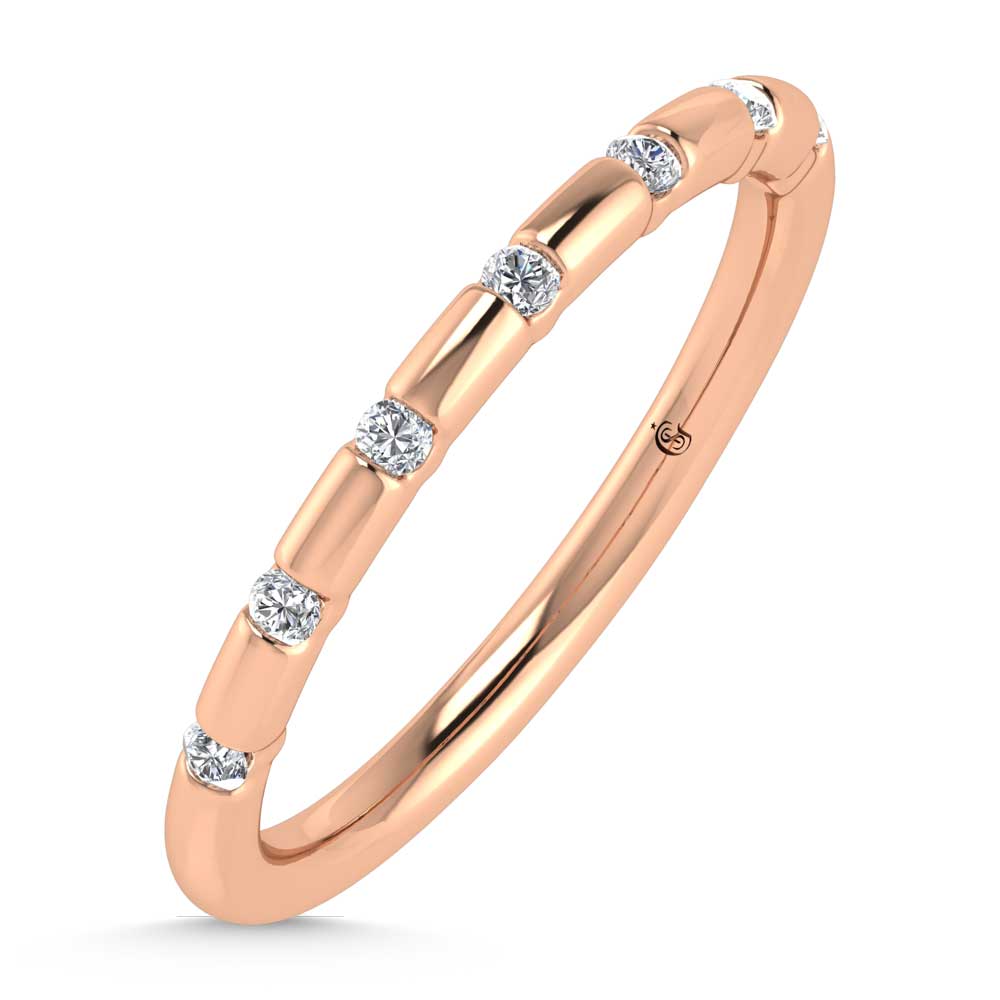 14K Rose Gold Diamond 1/8 Ct.Tw. Stackable Band