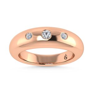 14K Rose Gold Diamond 1/5 Ct.Tw. Flush Setting High Polish Band