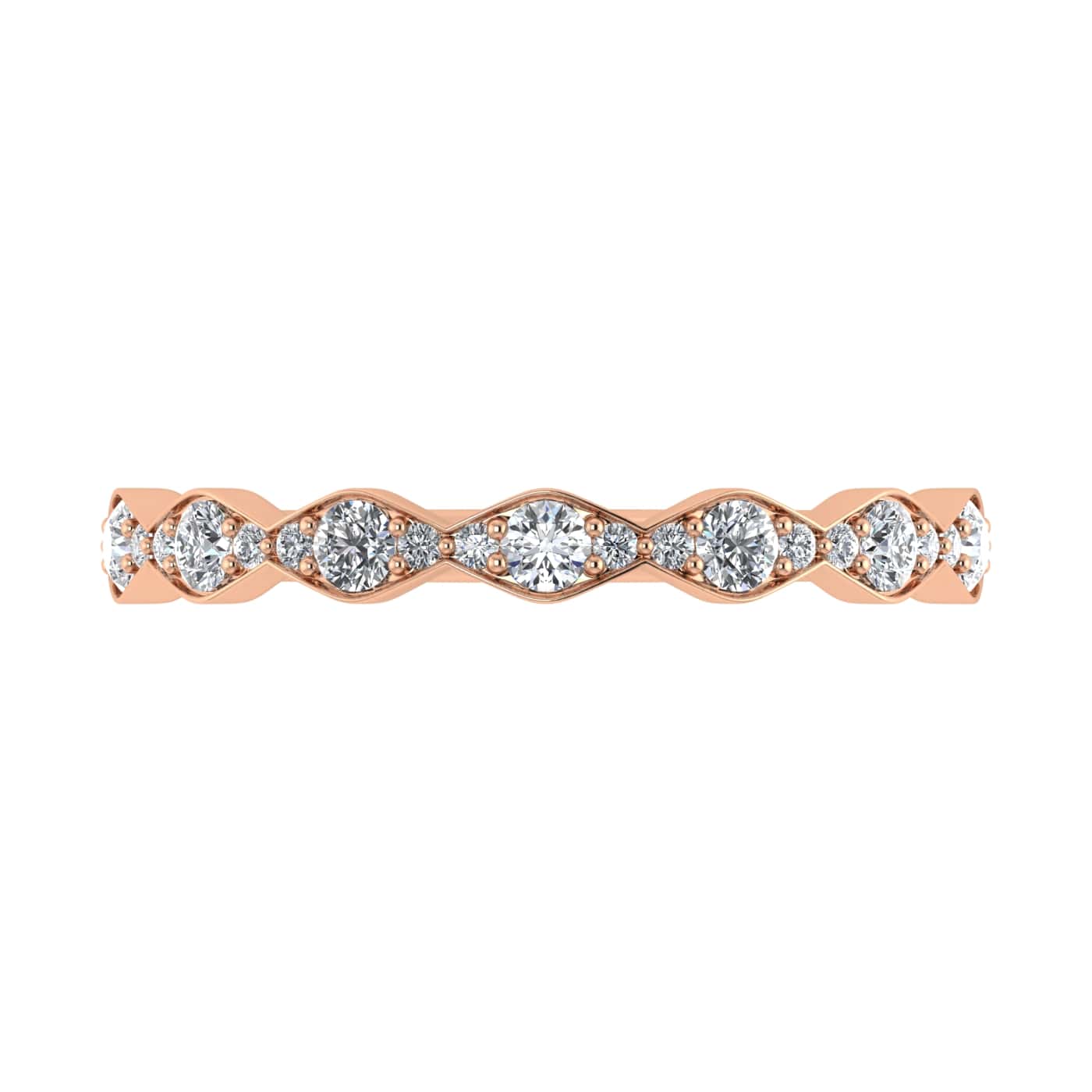 14K Rose Gold Lab Grown Diamond 1/4 Ct.Tw. Fashion Band