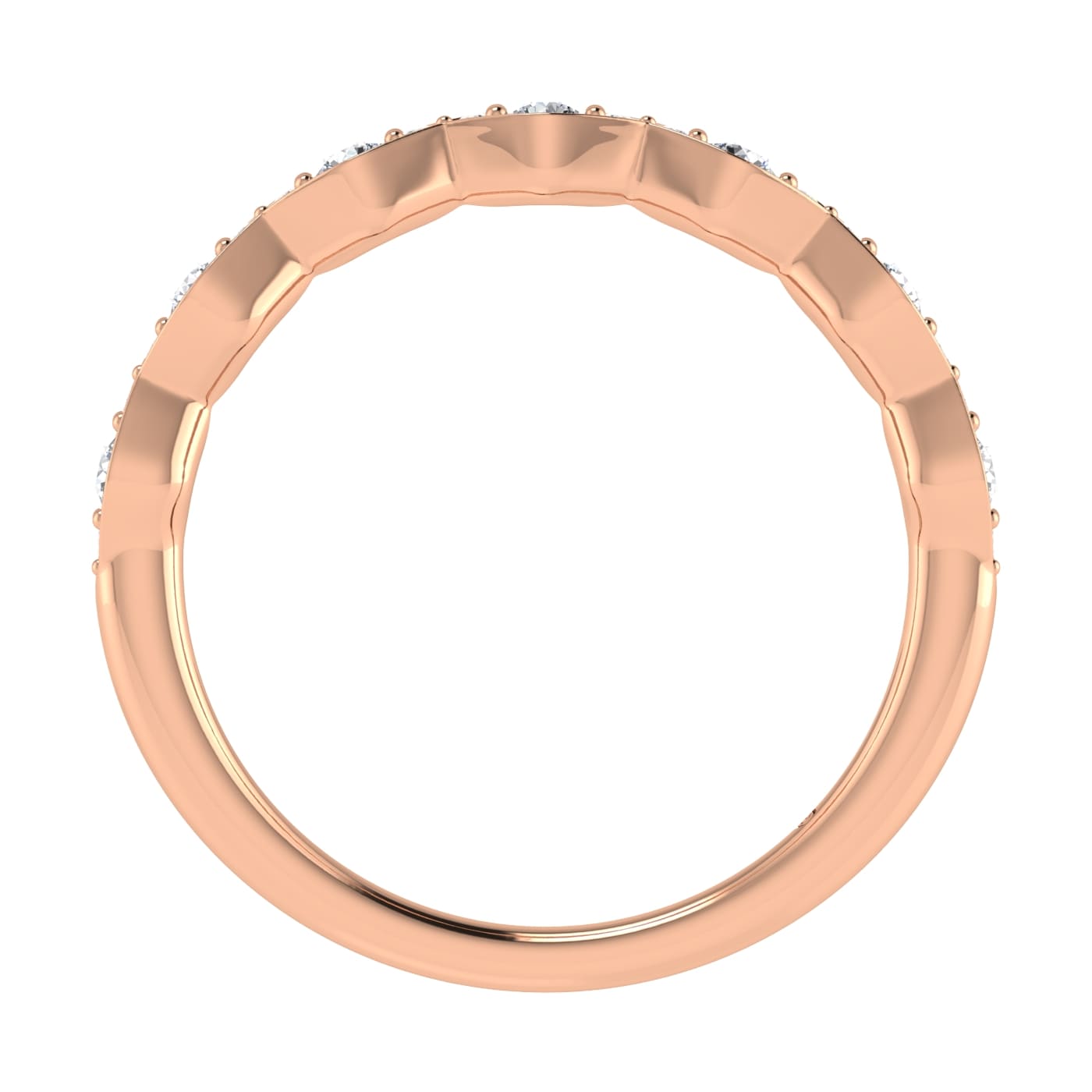 14K Rose Gold Lab Grown Diamond 1/4 Ct.Tw. Fashion Band