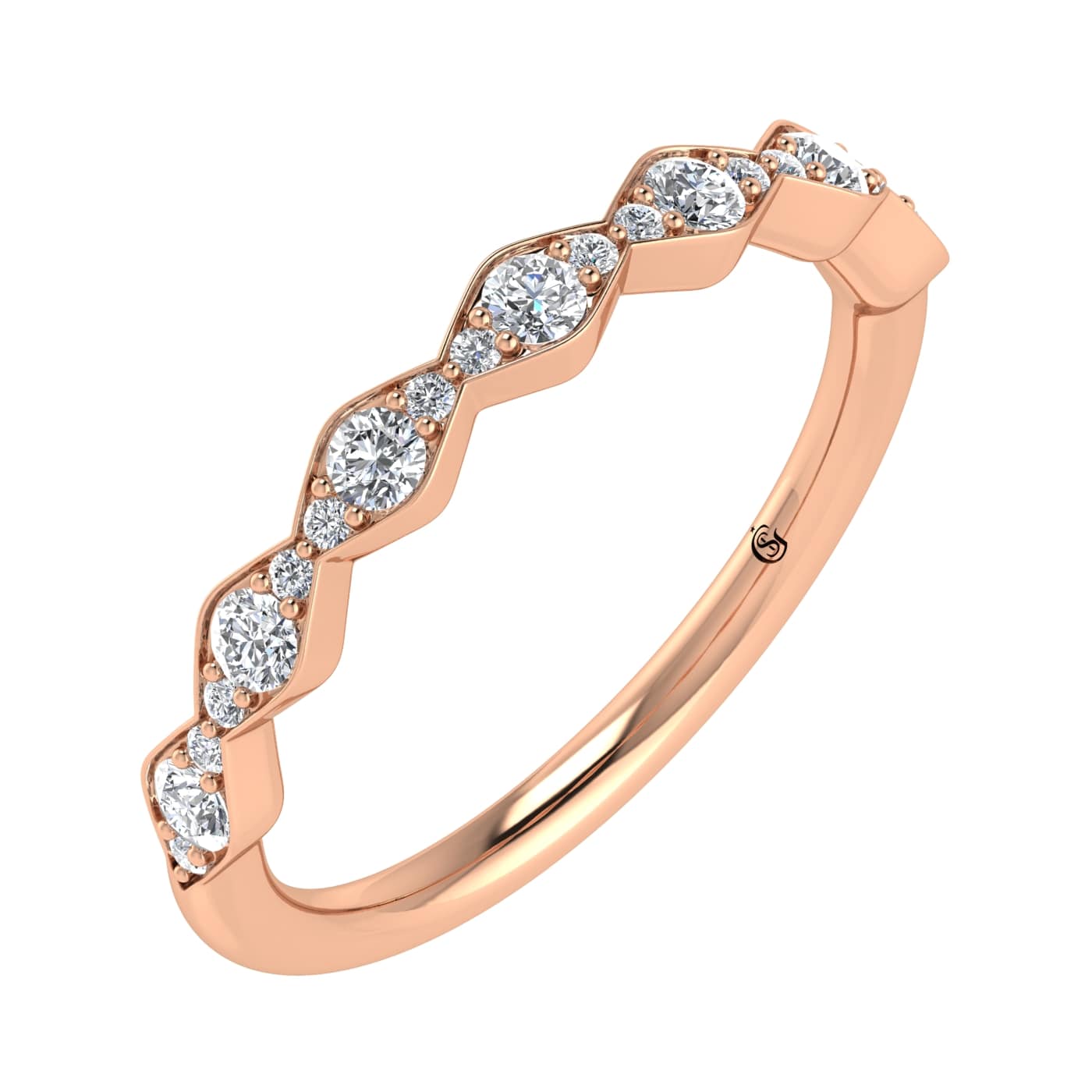 14K Rose Gold Lab Grown Diamond 1/4 Ct.Tw. Fashion Band