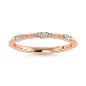 14K Rose Gold Diamond 1/6 Ct.Tw. Stackable Band