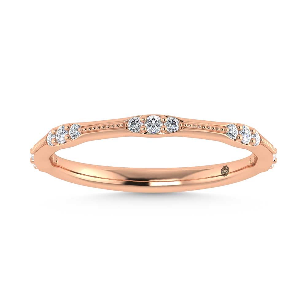 14K Rose Gold Diamond 1/6 Ct.Tw. Stackable Band