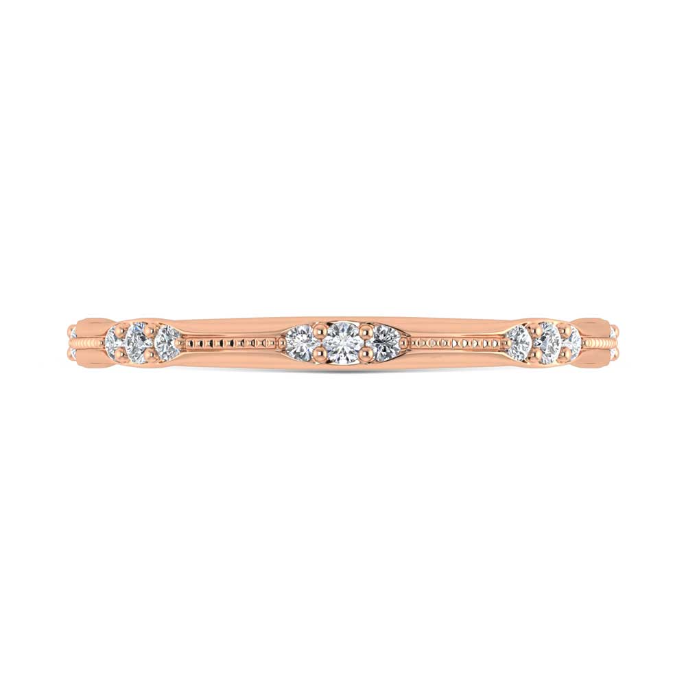14K Rose Gold Diamond 1/6 Ct.Tw. Stackable Band