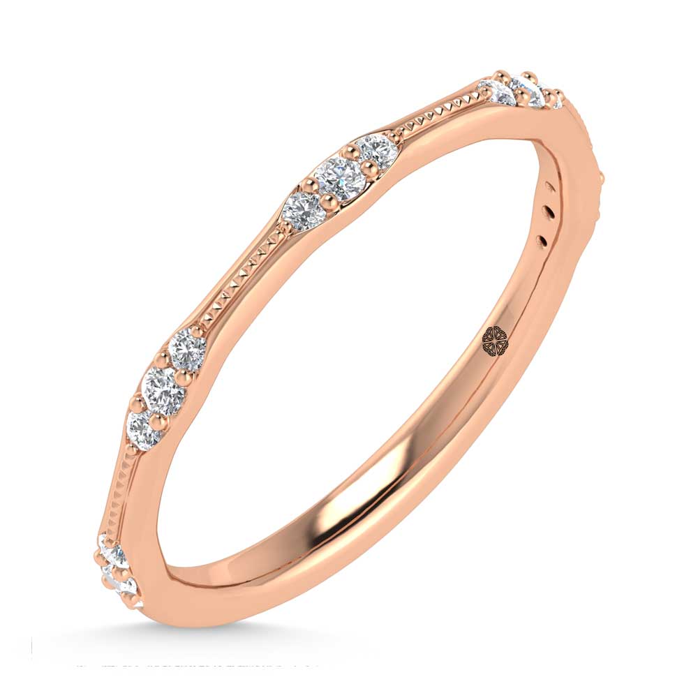 14K Rose Gold Diamond 1/6 Ct.Tw. Stackable Band