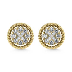 14K Yellow Gold Diamond 1/5 Ct.Tw. Fashion Earrings