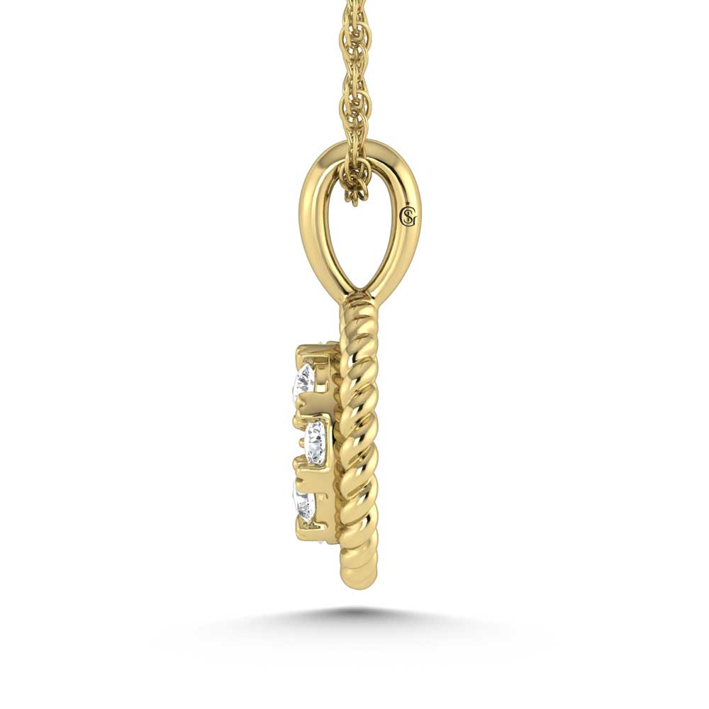 14K Yellow Gold Diamond 1/10 Ct.Tw. Fashion Pendant