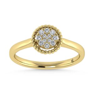 14K Yellow Gold Diamond 1/10 Ct.Tw. Fashion Ring