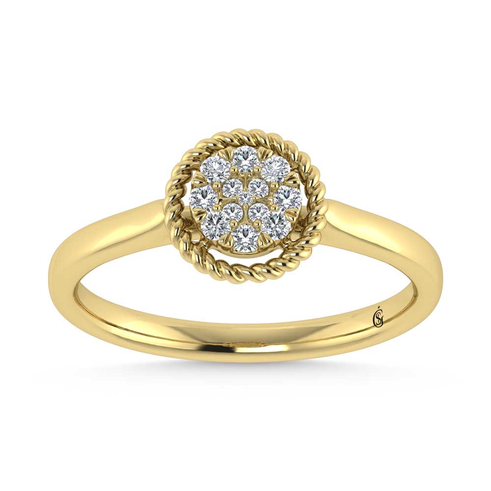 14K Yellow Gold Diamond 1/10 Ct.Tw. Fashion Ring