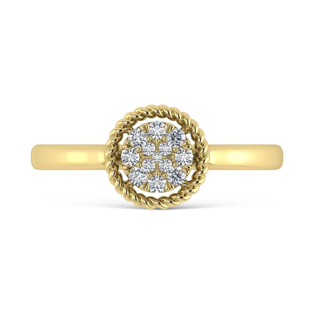 14K Yellow Gold Diamond 1/10 Ct.Tw. Fashion Ring