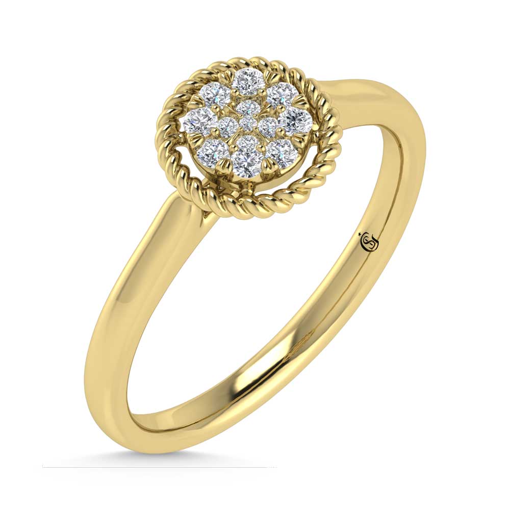 14K Yellow Gold Diamond 1/10 Ct.Tw. Fashion Ring
