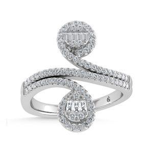 14K White Gold 1/2 Ct.Tw. Diamond Fashion Ring